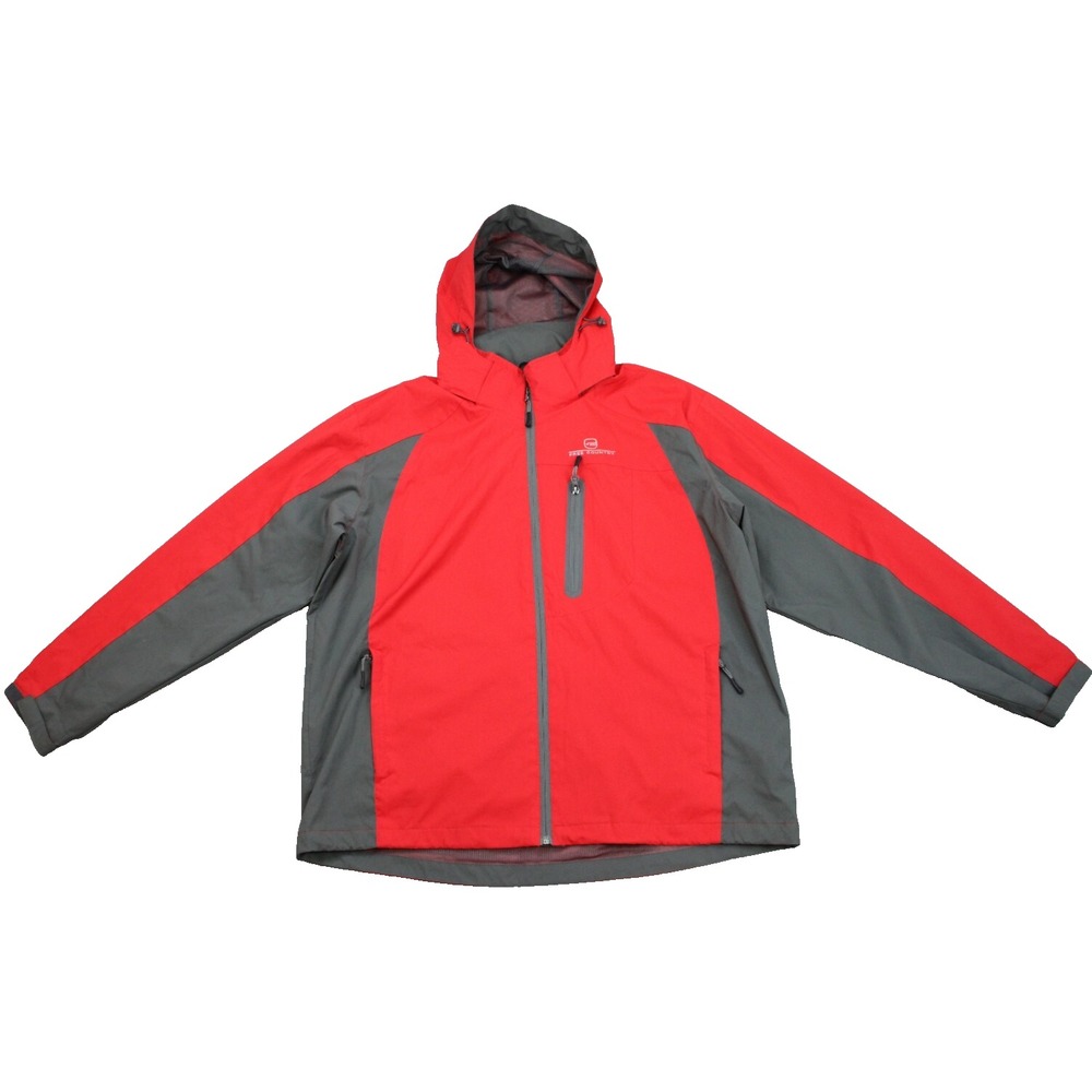Free Country Jacket Mens XL Performance Windbreaker Waterproof Hooded Full Zip